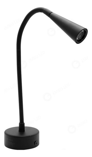 Arandela Led Cabeceira Flexivel Preto 3w 3000k Bivolt 240lm