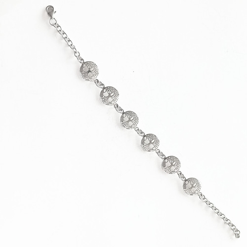 Imagen 2 de 4 de Pulsera Plata Italiana 925 Modelo Árbol De La Vida