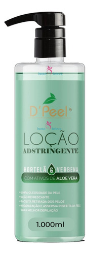 Loção Adstringente Pré Depilatório Hortelã 1.000ml | D'peel