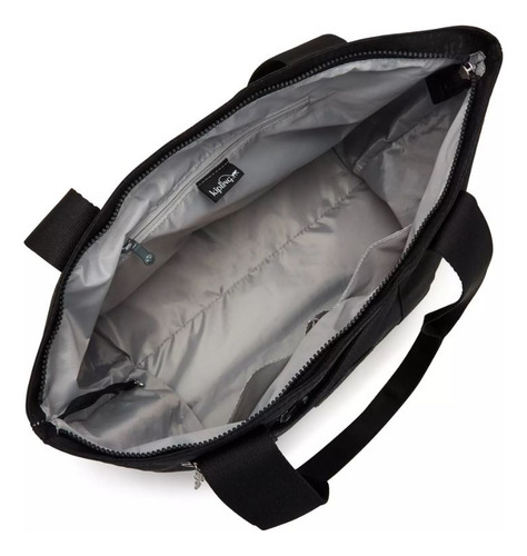 Bolsa Kipling Tote Artisanal K Emb Era Acabado De Los Herrajes Níquel Color Negro Correa De Hombro Negro Diseño De La Tela Geometrico