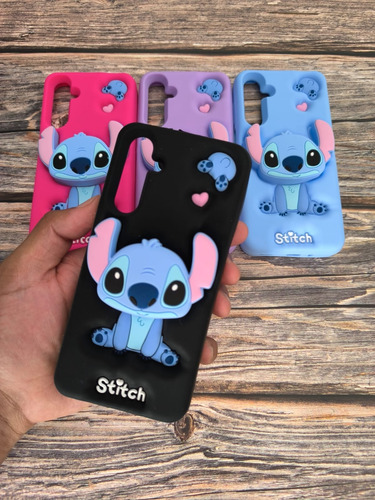 Funda Silicón Con Pop De Stitch Para Moto G04 G24 E14 G04s Fucsia