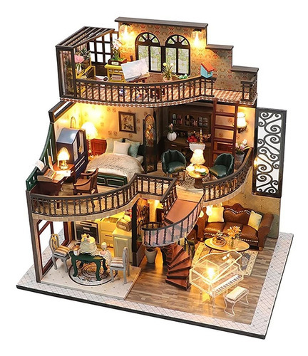 Lannso Diy Dollhouse Kit En Miniatura, Kit De Casa De Muñeca