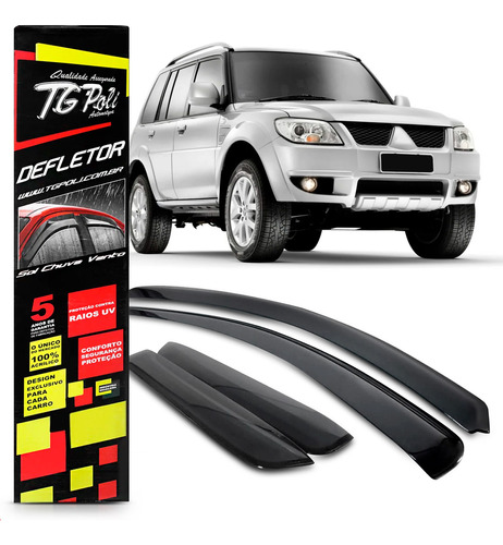 Calha De Chuva Mitsubishi Pajero Tr4 Fume Preto 04 Pçs