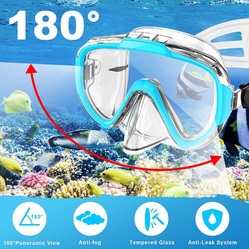 Snorkel Set, Zipoute Snorkel Dry Top Snorkeling Gear For Adu