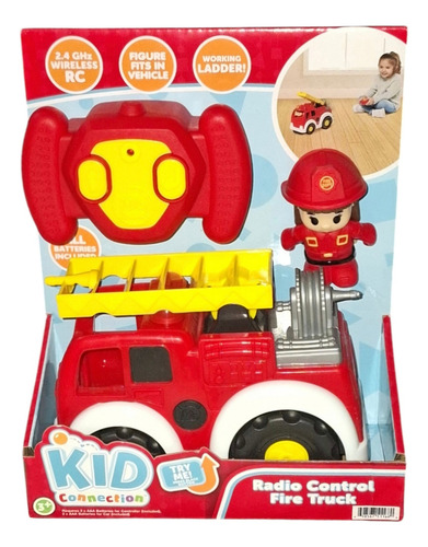 Carrito De Bomberos Control Remoto Con Luces 2.4 Ghz Rojo