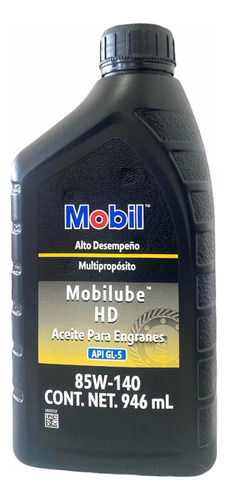 Aceite Mobil 85w-140 Transmisión-engranes Gl-5 946 Ml