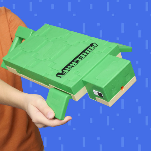 Pistola De Juguete Nerf Minecraft - Diversión Asegurada Verde