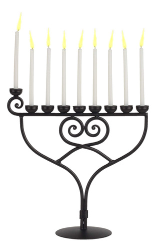 Judaica - Menorá De Hanukkah Estilo Corazón, Hecha Ma...