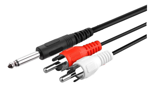 Cable Para Audio Plug 6.3mm A 2 Plug Rca 1.80mts