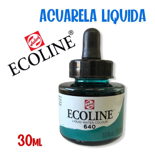 Tinta De Acuarela Líquida Ecoline  Frasco 30 Ml Con Gotero