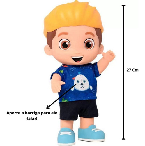 Luccas Neto Boneco Com Som Aventureiro Azul Fala Frases