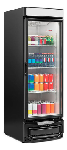 Refrigerador Vertical Frost Free Grd-57pr C/ Porta De Vidro Cor Preto 220v