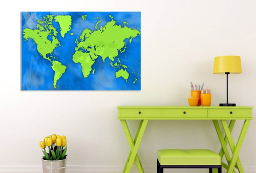 Vinilo Decorativo 20x30cm Mapa Planisferio Mundo Ciudad M4