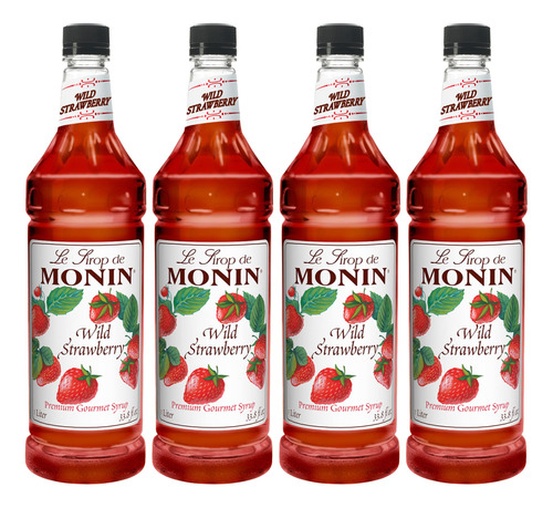 Monin Flavored Jarabe, Fresa Salvaje, Botella De Plstico De