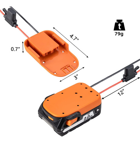 Adaptador De Rueda De Alimentación Para Ridgid Aeg Batería D