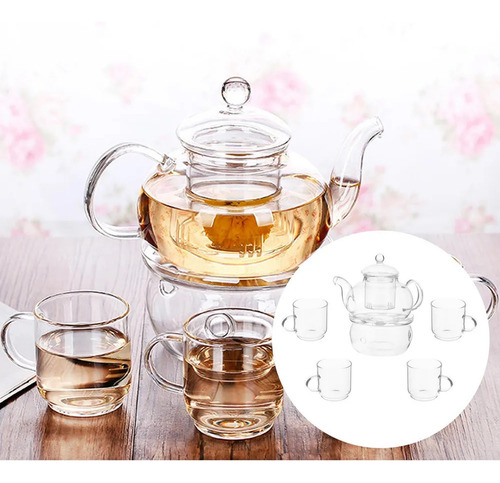 Q1c Q Juego De Tetera Flor De Vidrio De Borosilicato Tazas
