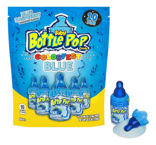 Chupetines Baby Bottle Pop Colorfest Azul 10 Unidades