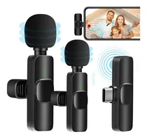 Comprar Micrófono Inalámbrico 2 En 1 De Solapa Para Celulares Tipo C Color Negro