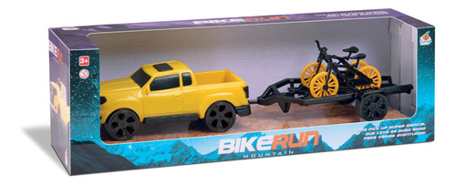 Brinquedo Carro Pick-up Com Bicicletas Bike Run Montanhas Cor Sortido