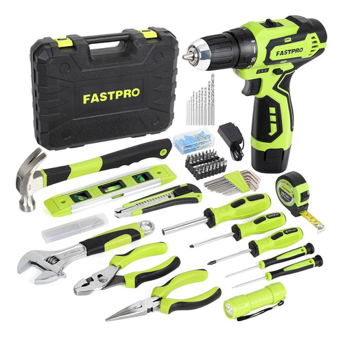 Fastpro 160-piece Home Tool Kit With Drill, 12v Cordless ...