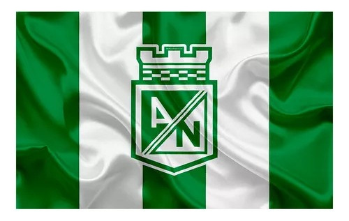 Bandera De Atletico Nacional 1.50x1.00 Cm En Tela Satinada
