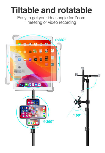 Soporte De Trípode Elitehood Para Ipad 65 Pulgadas Ajustable Color