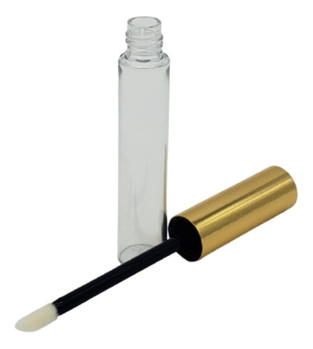 Envase Vacio Lip Gloss 6 Ml Plastico Tapa Dorada (48 Pzas)