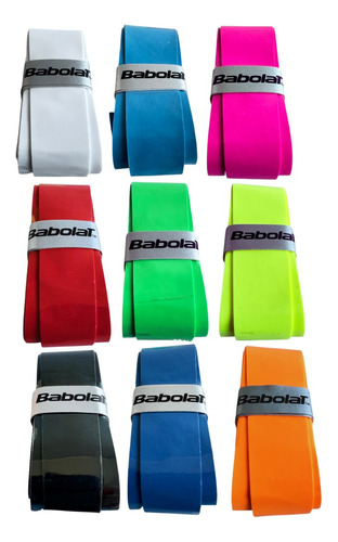 9 Overgrips Babolat 0,5mm Coloridos 50% Material Reciclável