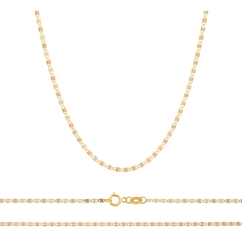 Cadena Planchada Florentina Estrella 1.5 Mm X 40cm Oro 10k Color Dorado