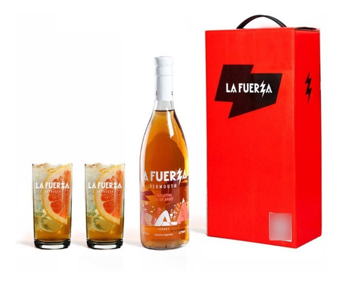 Imagen 2 de 9 de Caja De La Fuerza Con Vermu Primavera + 2 Vasos Vermuteros