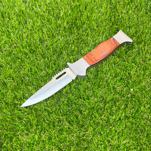 Canivete Tatico Caça Pesca Premium Inox Madeira