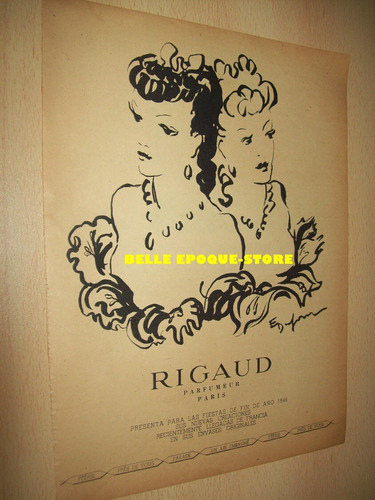 Clipping Antigua Publicidad Perfume Para La Mujer Rigaud