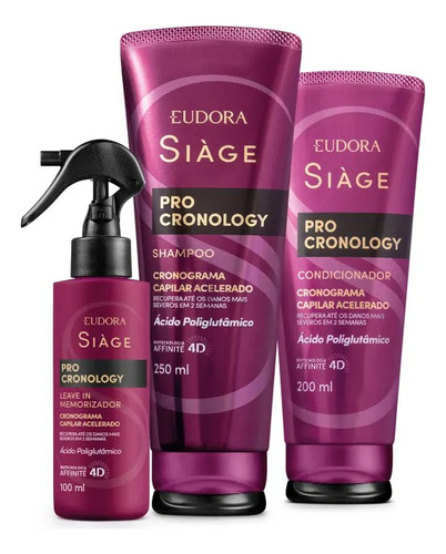 Kit Siage Pro Cronology Shampoo Condicionador Leave-in