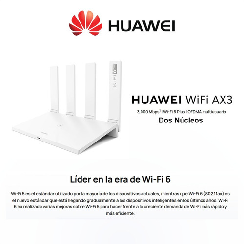Imagen 2 de 10 de Router Gigabit Wifi 6 Plus 3000mbps, Huawei Ax3 Dual-core