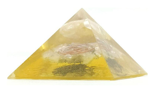 Orgonite Pirâmide Amarela Com Citrino - Prosperidade E Saúde