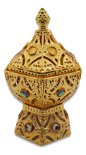Turíbulo Sacro Defumador Divino Metal Dourado Com Pedras