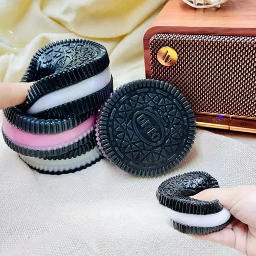 Taba Squishy Oreo Alivio del Estrés Terapia Sensorial Squishy Ultrasuave Ansiedad para Adultos TDAH Autismo Paciente Alivio del Estrés Forma Aprendizaje Reconocimiento de Color Negro Rosa Púrpura
