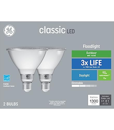 Ge Classic Eq - Bombilla Led De 90 Vatios Par38 De Luz Diurn