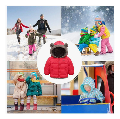 Chaquetas D Invierno Con Capucha Plumón De Felpa Niños Niña