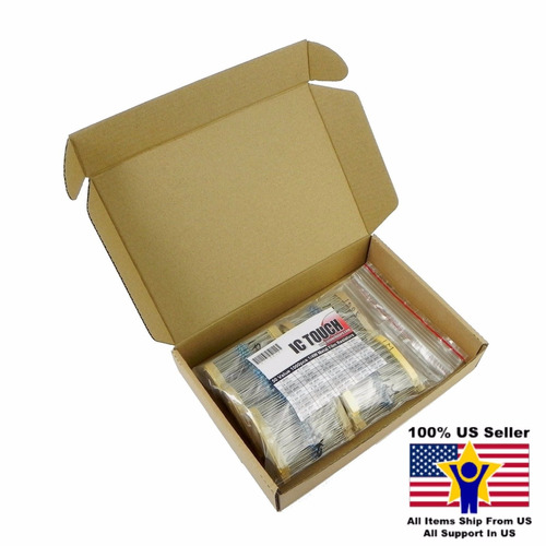 50value 1000pcs 1/4w Resistor De Película Surtido Kit U.s. V