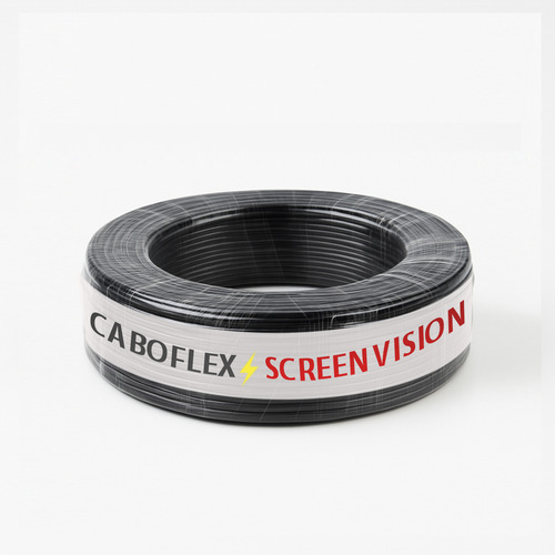 Fio 2,5mm Cabo Flexível Rolo Com 100 Metros Elétrico 750v Cor Preto Marca Screen Vision