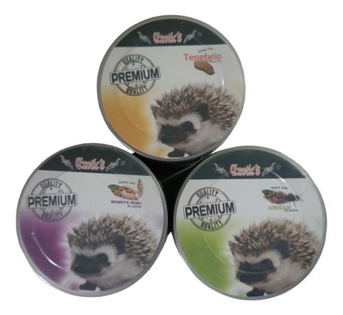 3 Botes 250gms Exotics + 200gms De Mazuri Comida Para Erizo