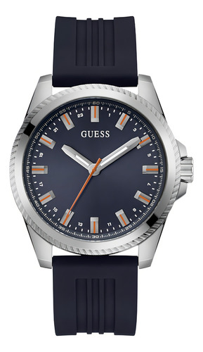 Reloj Para Hombre Guess Champ GW0639G1 Color Azul oscuro Bisel Plateado