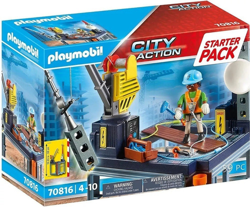 Playmobil Starter Pack - Grua De Construccion - 70816