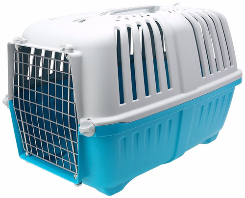 Transportadora Perro Gato Prátiko2 Puerta Metal Mp011402azul