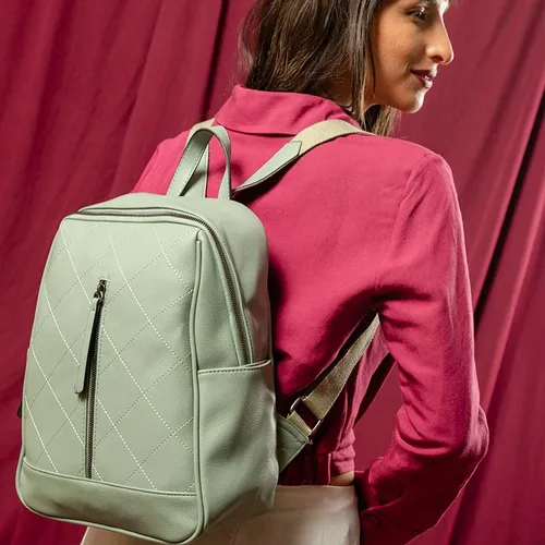 Mochila Theran - Lincoln's Color Menta Pastel Diseño de la tela Liso