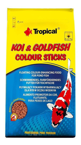 Ração P/ Peixes Tropical Koi Goldfish Colour Sticks- Bag 4kg
