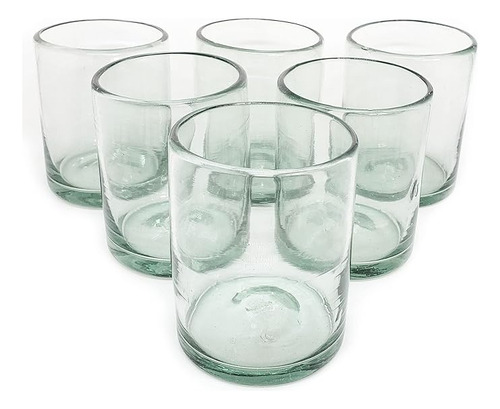 Clear Blown Juego 6 Vasos 10 Onzas Cristaleria Mexicana Hech