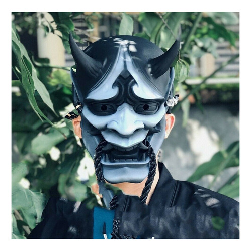 Máscara Completa Oh Kabuki Oni Samurai Rojo Negro A