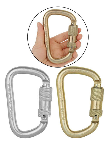 45kn Mosquetão,, , Aço, Para Serviço , , D, , , Dourado